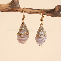 20Pcs 10 Styles Electroplated Spiral Shell Pendants&nbsp;SSHEL-HY0001-04