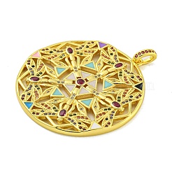 Real 18K Gold Plated Brass Micro Pave Cubic Zirconia Pendants&nbsp;KK-R159-41G