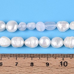 Natural Blue Lace Agate Nuggets & Natural Cultured Freshwater Pearl Beads Strands&nbsp;PEAR-N023-01A-04