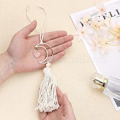 Natural Rose Quartz Heart Pendant Decoration&nbsp;HJEW-WH0043-20B
