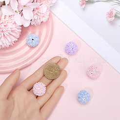 6Pcs 3 Colors Handmade Polymer Clay Rhinestone Floral Ball Beads&nbsp;CLAY-SC0002-14
