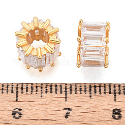 925 Sterling Silver Pave Clear Cubic Zirconia Beads&nbsp;STER-T008-41G