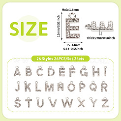 2 Sets Alloy Rhinestone Charms&nbsp;ENAM-TA0008-99P