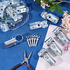 2Pcs Carbon Steel Pipe Clamp Bracket Set with Screw & Nut&nbsp;FIND-WH0141-160B