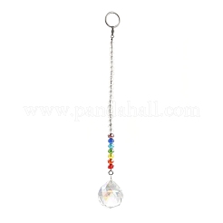 Chakra Round Ball Crystal Suncatcher Dowsing Pendulum Pendants&nbsp;PALLOY-JF00461-02