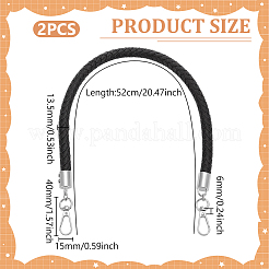 Braided Round PU Leather Bag Handles&nbsp;FIND-WH0180-01A-P