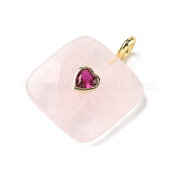 Natural Rose Quartz Faceted Pendants&nbsp;G-C274-03J
