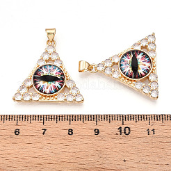 Brass Micro Pave Clear Cubic Zirconia Pendants for Women&nbsp;KK-T070-90A-05