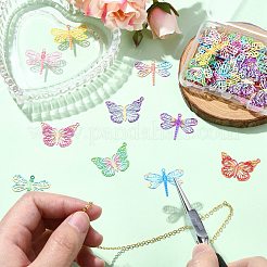 40Pcs 10 Styles Spray Painted 430 Stainless Steel Filigree Pendants&nbsp;STAS-CJ0002-53