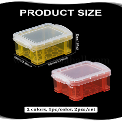 2Pcs 2 Colors Mini Plastic Storage Bins with Lid&nbsp;CON-LP0001-52