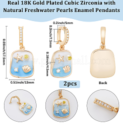 2Pcs Brass Enamel Pendants&nbsp;KK-BBC0018-73