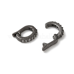 Brass Micro Pave Cubic Zirconia Fold Over Clasps&nbsp;KK-H487-10B