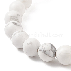 Natural Rose Quartz & Howlite & Acrylic Beaded Stretch Bracelet&nbsp;BJEW-TA00200