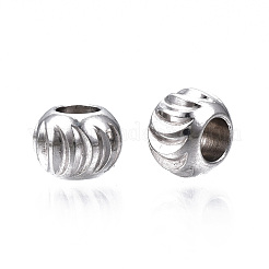 Tarnish Resistant 201 Stainless Steel Corrugated Beads&nbsp;STAS-S117-014A
