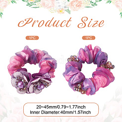 2Pcs 2 Colors Chic Solid Color French Satin Pigtail Hair Tie for Elegant Hairstyles&nbsp;OHAR-TA0001-10A