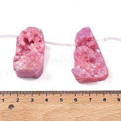 Electroplated Natural Druzy Agate Beads Strands&nbsp;G-N0259-04