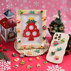 72Pcs 12 Styles Christmas Theme Opaque Resin Cabochons&nbsp;RESI-SC0005-73