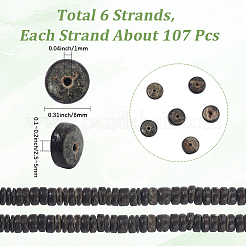 6 Strands Natural Coconut Shell Rondelle Bead Strands&nbsp;COCB-SC0001-02B