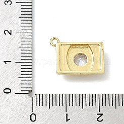 Brass Pave Clear Cubic Zirconia Charms&nbsp;KK-G548-08G