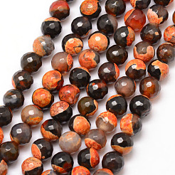 Natural Fire Crackle Agate Bead Strands&nbsp;G-K166-06F-8mm-06