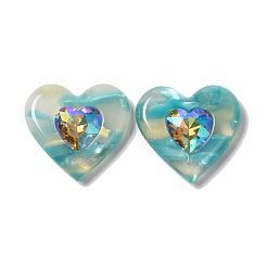 Cellulose Acetate(Resin) Cabochons with Crystal AB Rhinestone&nbsp;FIND-D029-09