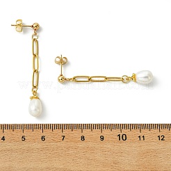 304 Stainless Steel Paperclip Stud Dangle Earring for Women&nbsp;EJEW-JE07186