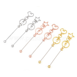 12Pcs 6 Styles Alloy Bar Beadable Keychain for Jewelry Making DIY Crafts&nbsp;KEYC-TA0004-67