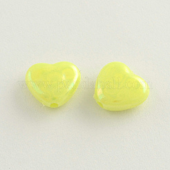 AB Color Plated Heart Acrylic Beads&nbsp;X-SACR-Q106-07