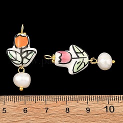 Handmade Porcelain with 304 Stainless Steel Pendants&nbsp;PALLOY-JF05933