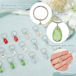 Teardrop Transparent Glass Dreadlocks Beads&nbsp;PALLOY-AB00073