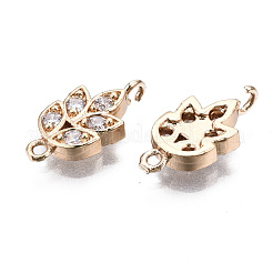 Brass Micro Pave Clear Cubic Zirconia Links Connectors&nbsp;X-KK-S359-157-RS
