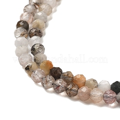Natural Black Rutilated Quartz Beads Strands&nbsp;G-RM241221-B24
