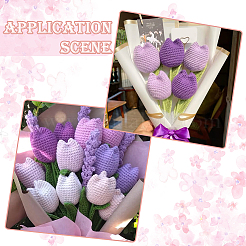 9Pcs 3 Colors Polyester with Iron Wire Artificial Tulip Flower&nbsp;AJEW-SC0031-42B