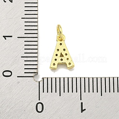 Letter Brass Micro Pave Clear Cubic Zirconia Pendants&nbsp;KK-K354-06G-A
