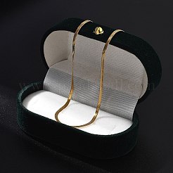 Ion Plating(IP) 304 Stainless Steel Flat Snake Chains Necklaces for Women Men&nbsp;NJEW-U019-02G