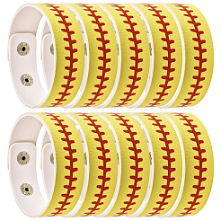 CutHollow 20Pcs Leather Wide Cord Bracelet with Snap Button for Men Women&nbsp;GUQI-CL0001-01A