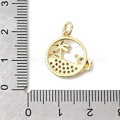 Brass Micro Pave Cubic Zirconia Pendants&nbsp;LS-KK-P343-01A-G