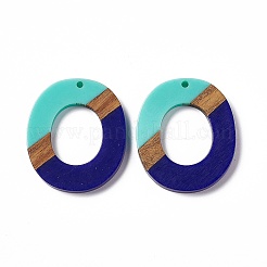 Opaque Resin & Walnut Wood Pendants&nbsp;RESI-M027-01E