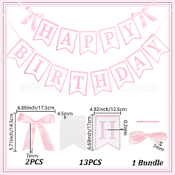 Word Happy Birthday Paper Card & Satin Bowknot Hanging Banners&nbsp;FEPA-WH0008-002