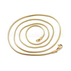 Ion Plating(IP) 304 Stainless Steel Square Snake Chain Necklaces&nbsp;STAS-A066-07-02G