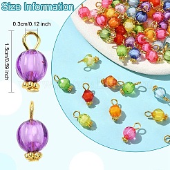 100Pcs Transparent Acrylic Bead in Bead Pendants&nbsp;PALLOY-YW00078-01
