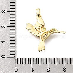 Brass Clear Cubic Zirconia Pendants&nbsp;KK-B187-01G-02A
