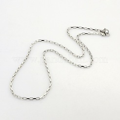 Tarnish Resistant Unisex Casual Style 304 Stainless Steel Box Chain Necklaces&nbsp;STAS-O037-14P