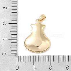 Brass Micro Pave Clear Cubic Zirconia Pendants&nbsp;KK-P273-08G