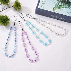 Acrylic Beaded Phone Lanyard&nbsp;HJEW-SW00017-01