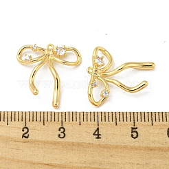 Brass Micro Pave Clear Cubic Zirconia Pendants&nbsp;KK-H460-55G