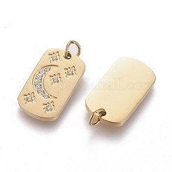 316 Surgical Stainless Steel Micro Pave Clear Cubic Zirconia Pendants&nbsp;X-STAS-I164-034G
