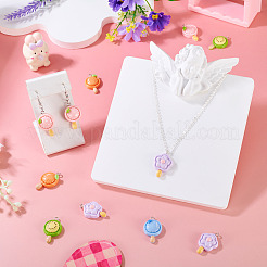 8Pcs Opaque Resin Pendants&nbsp;CRES-TA0001-70