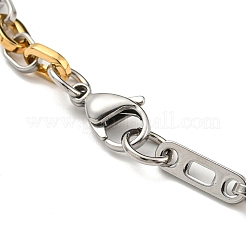 Ion Plating(IP) Two Tone 201 Stainless Steel Oval Link Chain Bracelet&nbsp;BJEW-B078-12GP
