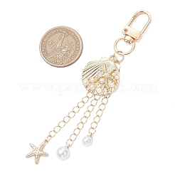 Plastic & Alloy Shell with Starfish Pendant Decorations&nbsp;HJEW-JM04690